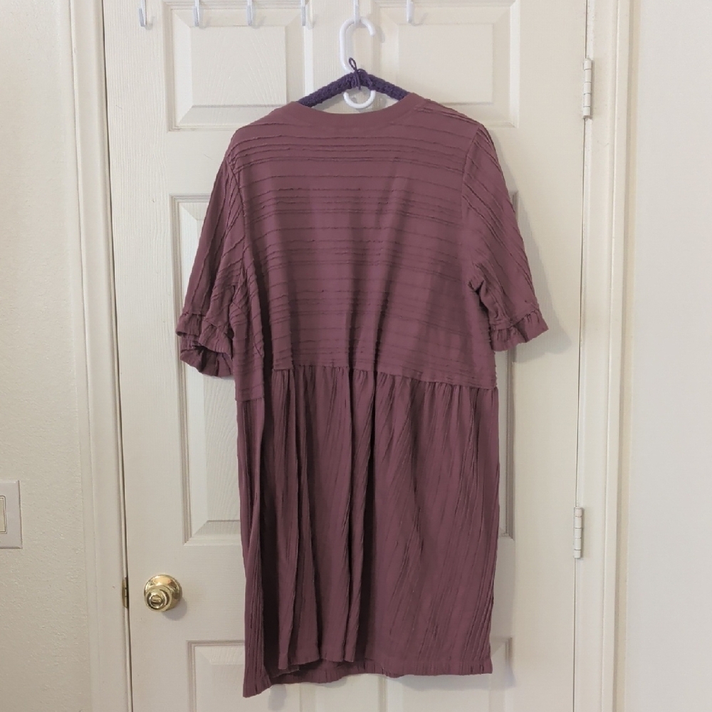 Terra & Sky Mauve Textured Midi Dress - Picture 2 of 3